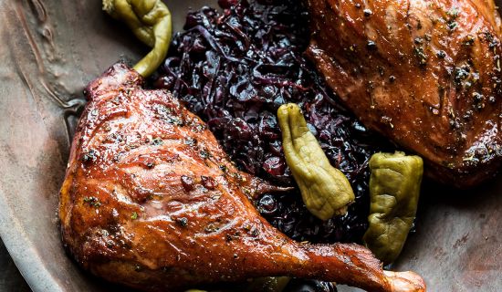 Gegrillte Gänsekeule