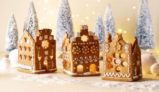 windlicht haus basteln aus Lebkuchen