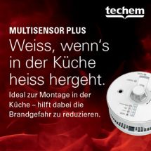 Anzeige der Firma Techem für ihr Gerät Multisensor Plus