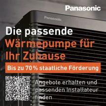 Anzeige der Firma Panasonic für Wärmepumpen