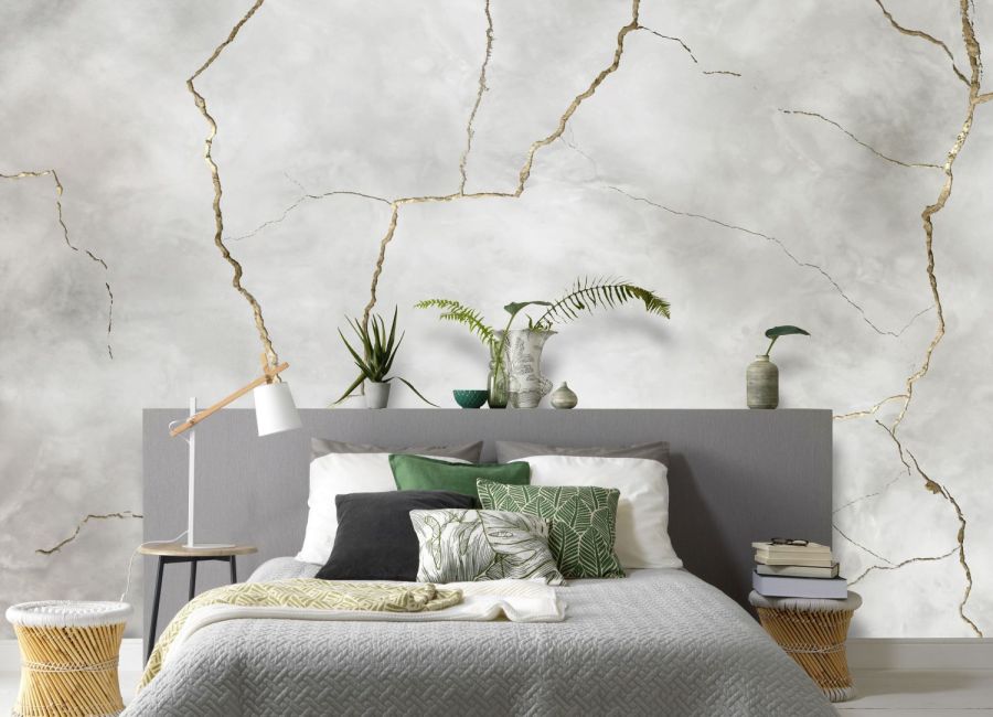Schlafzimmer Tapete Marmor