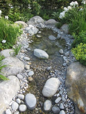 Kleiner Teich als Spielmöglichkeit für Kinder
