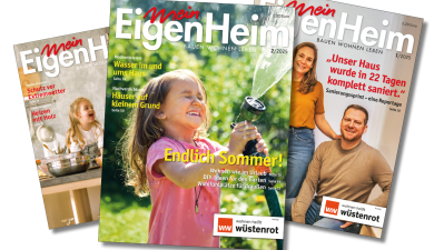 Die drei letzten Titelblätter von Mein EigenHeim Ausgaben 2/2025, 1/2025 und 4/2024