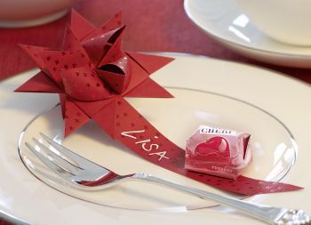 Fröbelstern basteln Tischdeko selber machen Weihnachtsschmuck