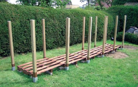Gefälle für Holzlager Fundament