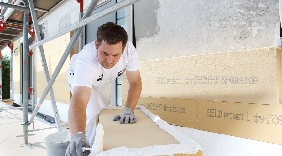 Wärmedämmverbundsystem mit Holzfaserplatten