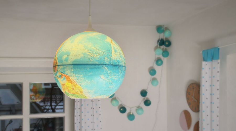 Globusleuchte Bauanleitung Globus Lampe selber machen basteln