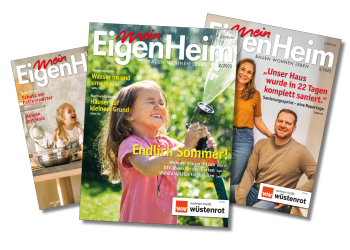 Die drei letzten Titelblätter von Mein EigenHeim Ausgaben 2/2025, 1/2025 und 4/2024 Die drei letzten Titelblätter von Mein EigenHeim Ausgaben 2/2025, 1/2025 und 4/2024