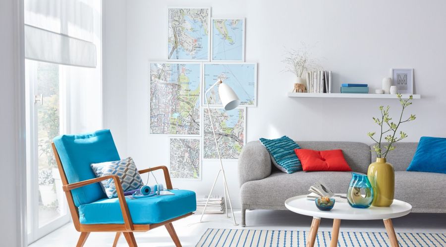 Wandbild Stadtplan-Collage