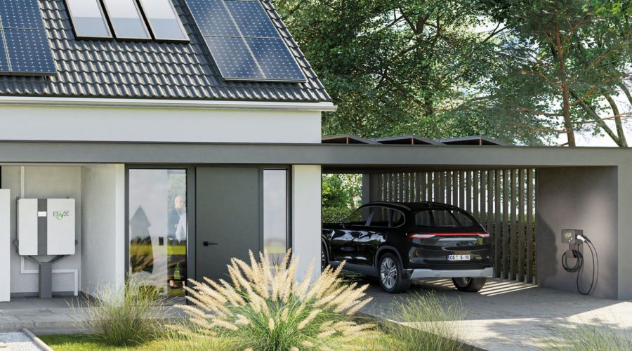 Carport vorm Einfamilienhaus