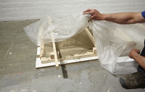 Beton abdecken zum Trocknen