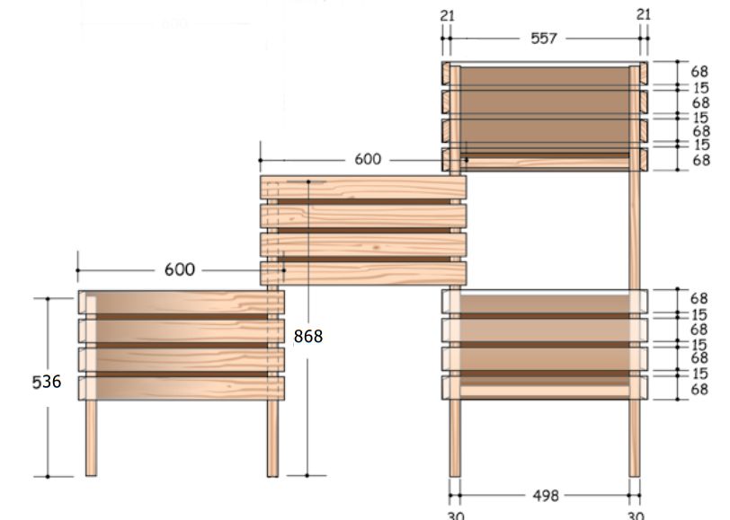 Hochbeet Balkon selber bauen Skizze Anleitung
