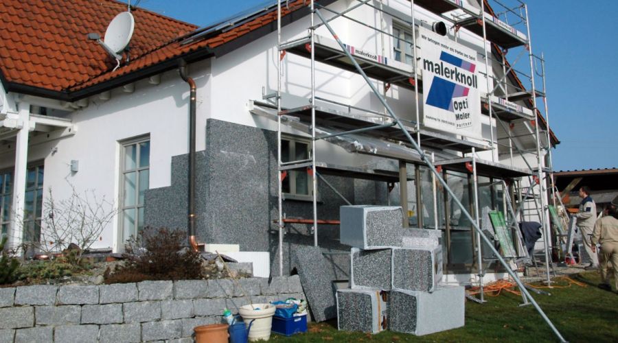 Sanierung eines Hauses mittels Wärmedämmverbundsystem