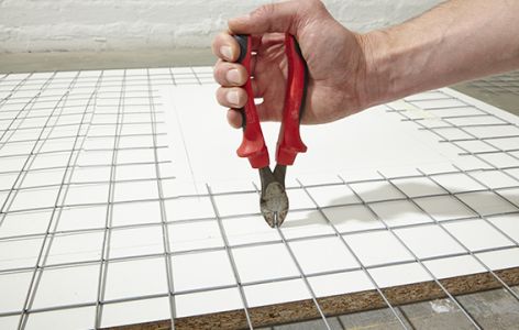 Armierung für Betonplatte gießen