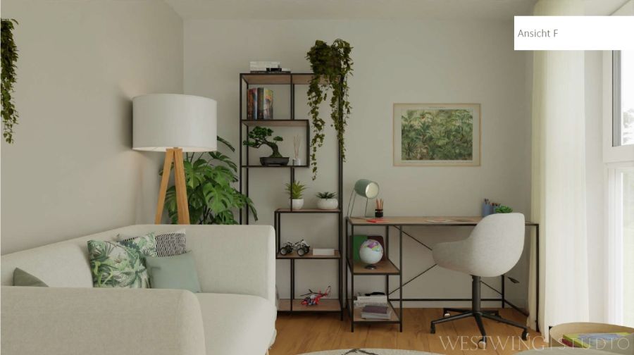 Jugendzimmer mit Schreibtisch