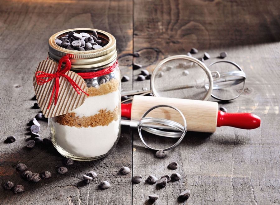 Backmischung im Glas als Geschenkidee
