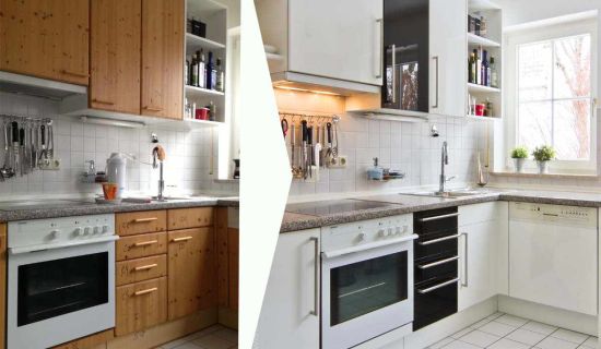 Küche renovieren: Vorher - nachher Beispiel