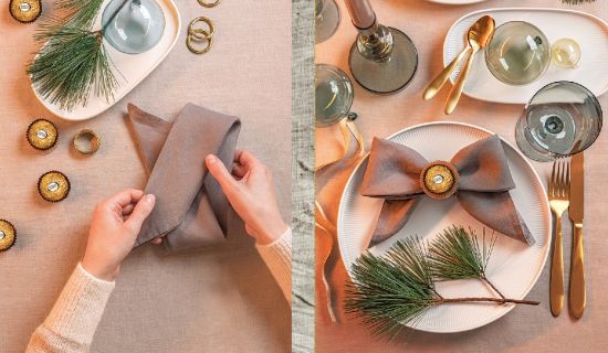 Serviette falten Schleife