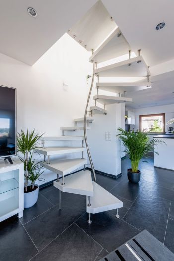 Platzsparende Spindeltreppe