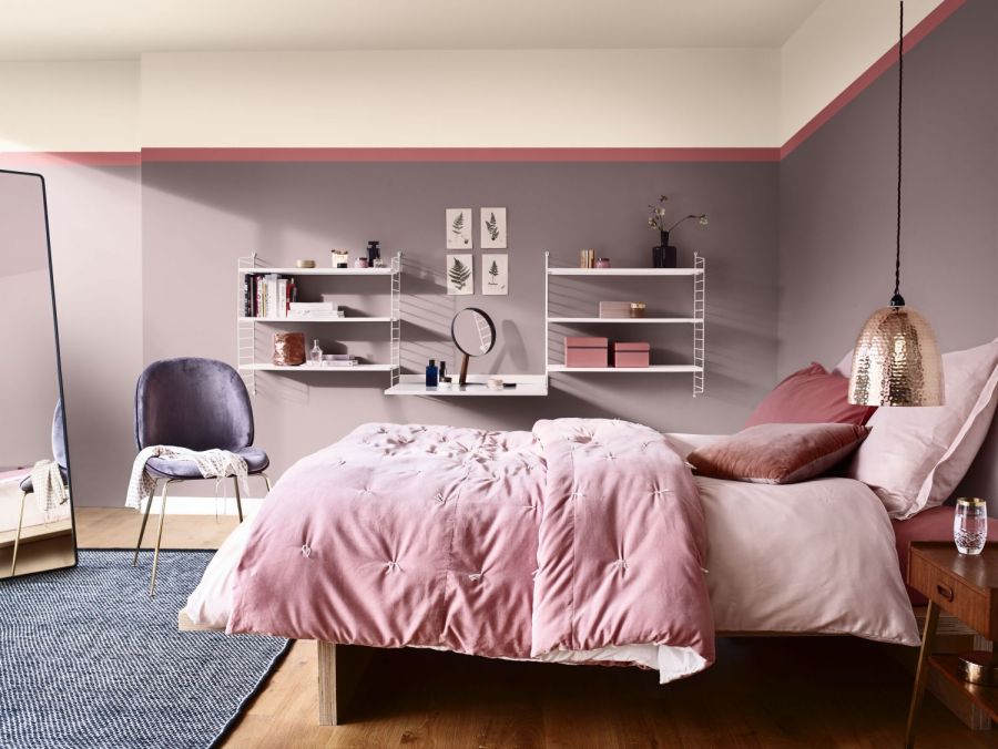 Wandfarbe Grau mit Rosa
