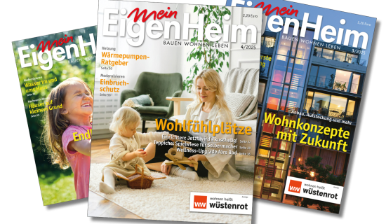 Die drei letzten Titelblätter von Mein EigenHeim Ausgaben 4/2025, 3/2025 und 2/2025