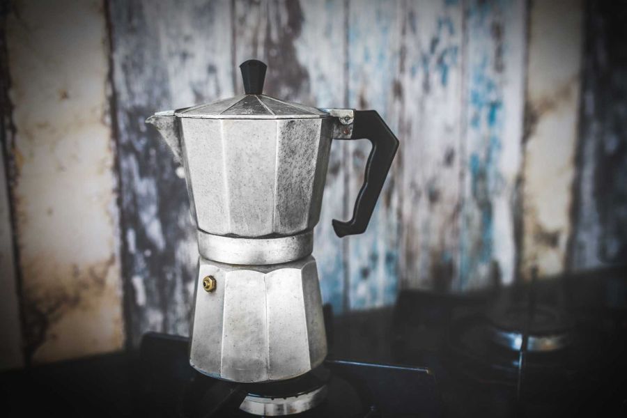 Oxidation auf einer Espressokanne
