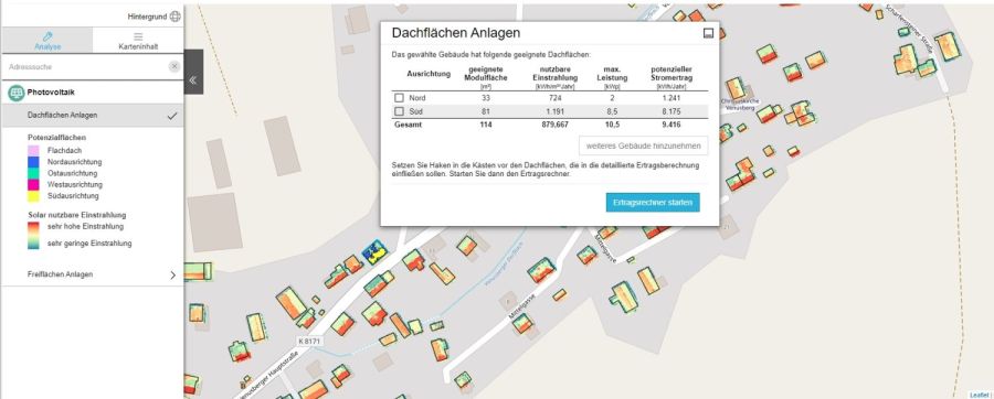 Solarkataster Freistaat Sachsen