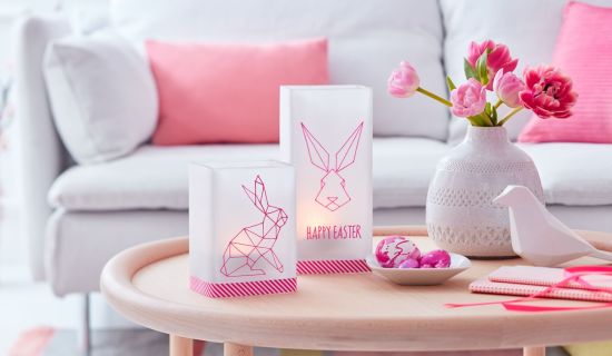 windlichter ostern basteln tischdeko selber basteln hasen transparentpapier