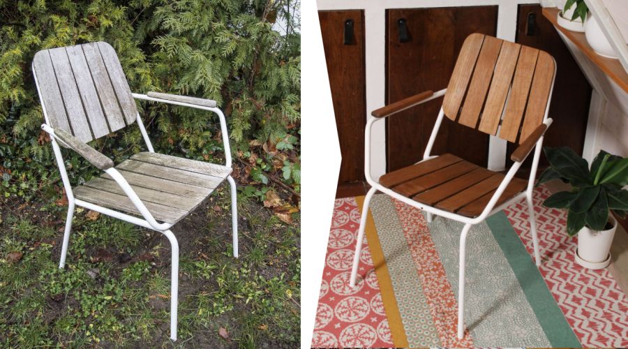 Gartenstuhl restaurieren vorher nachher