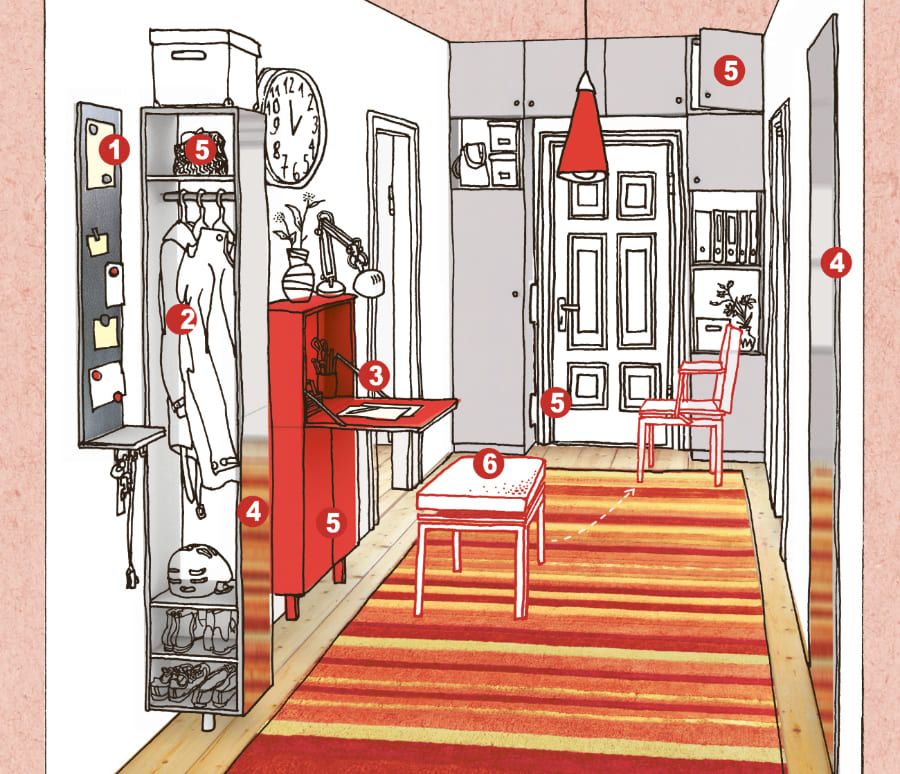 Illustration schmaler Flur