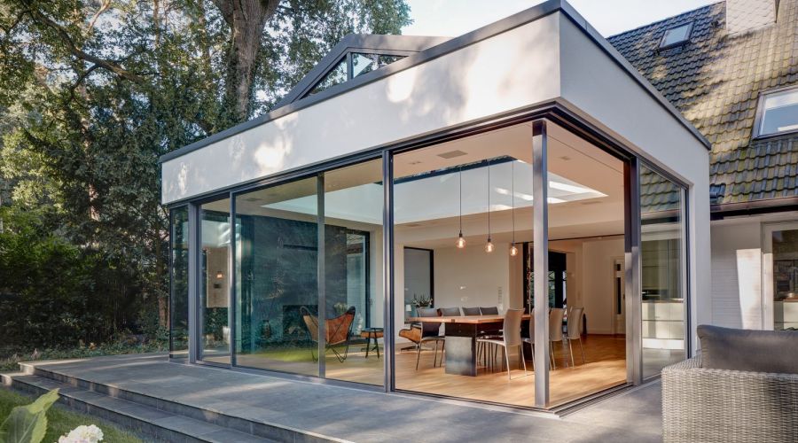 Glasanbau Haus glasfront
