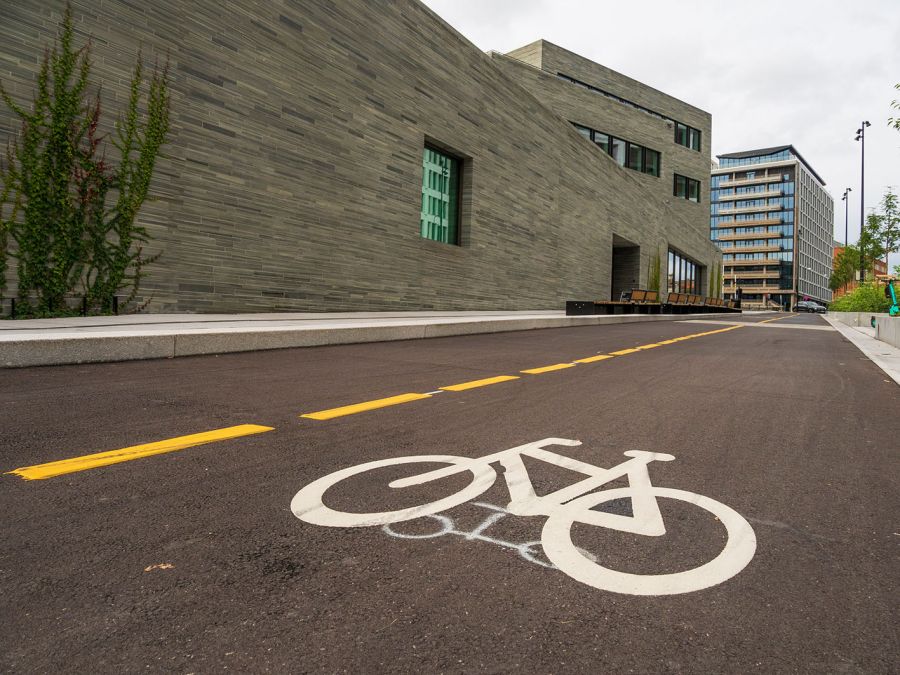 Breiter Fahrradweg in Oslo