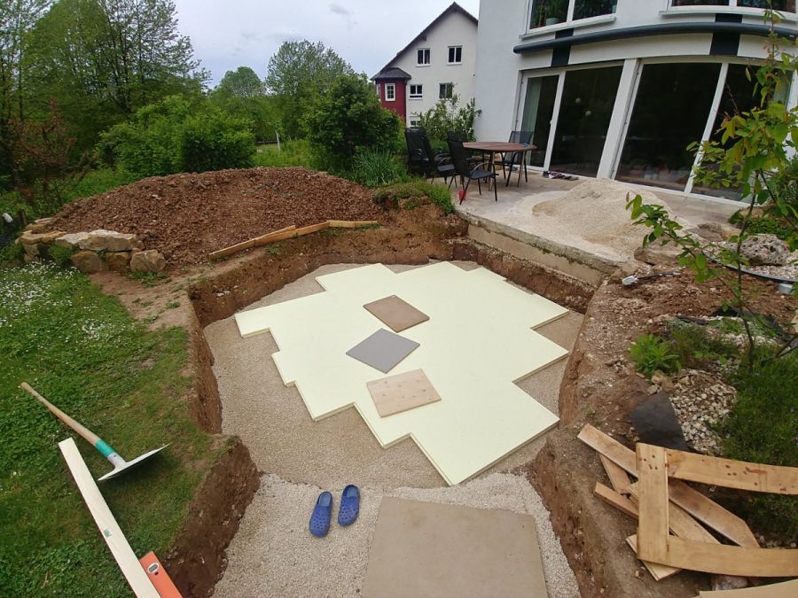Perimeter Hartschaumplatten als Dämmung für Pool
