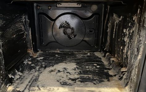 Backpulver Paste im Backofen einwirken lassen