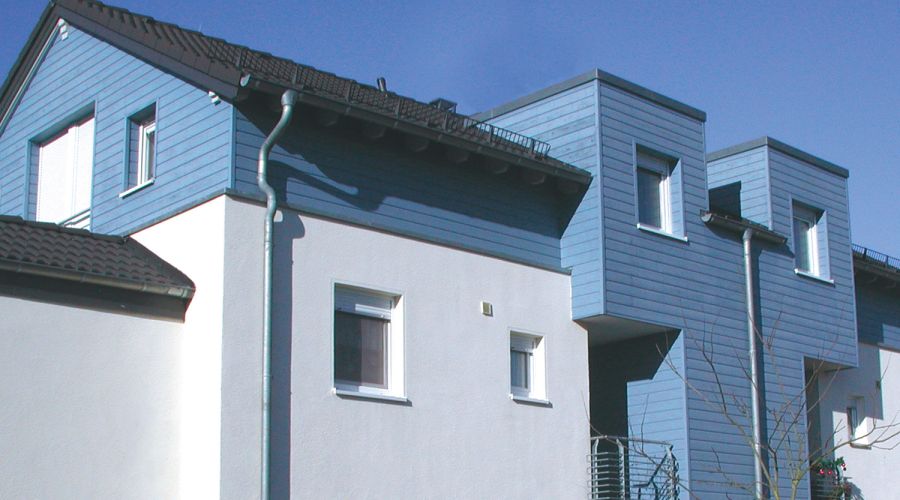 Fassade weiß blau