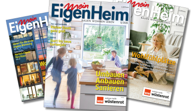 Die drei letzten Titelblätter von Mein EigenHeim Ausgaben 1/2026, 4/2025 und 3/2025