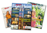 Die drei letzten Titelblätter von Mein EigenHeim Ausgaben 3/2025, 2/2025 und 1/2025