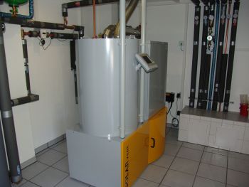 Pelletheizung im Heizraum