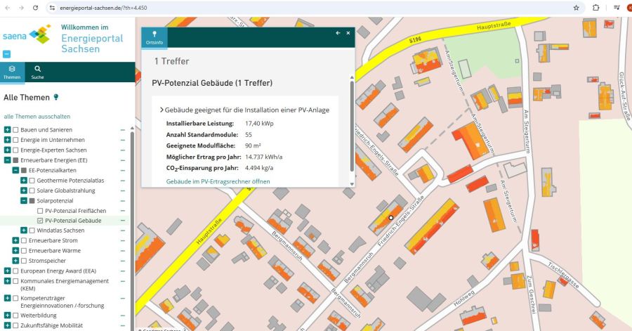 Solarkataster Freistaat Sachsen