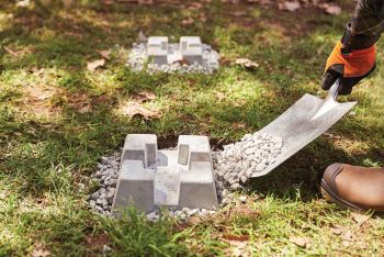 Holzlager Fundament vorbereiten