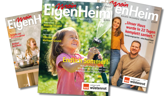 Die drei letzten Titelblätter von Mein EigenHeim Ausgaben 2/2025, 1/2025 und 4/2024