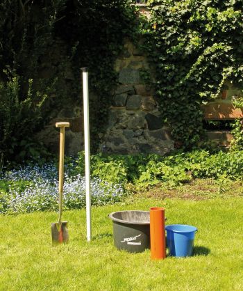 Benötigtes Material zum Betonieren des Fundaments