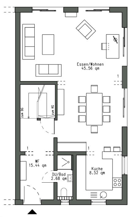 Reihenhaus Grundriss Erdgeschoss