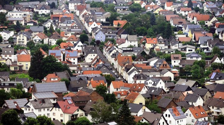 Luftbild eines Dorfs