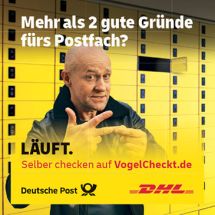 Anzeige der Firma DHL für ihre Online-Services