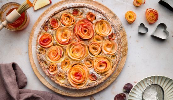 apfelrosen kuchen valentinstag muttertag rezept