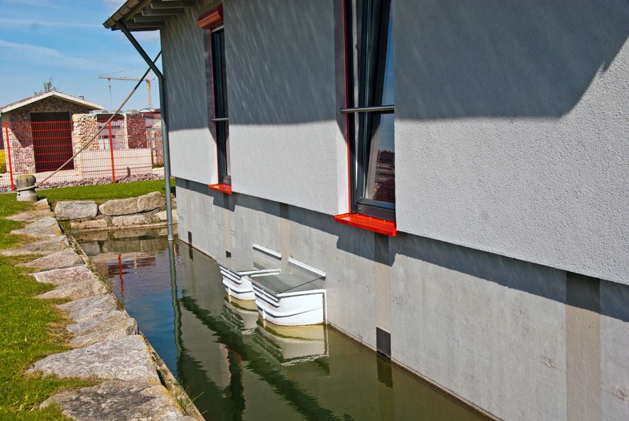 Hochwasser Haus schwimmt Hochwasserschutz am haus