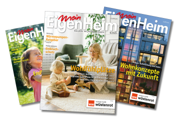 Die drei letzten Titelblätter von Mein EigenHeim Ausgaben 4/2025, 3/2025 und 2/2025