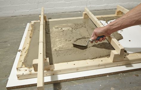 Schalung für Betonplatte gießen