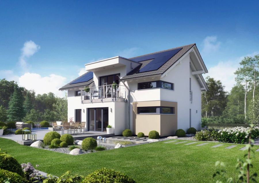 Modernes Haus mit PV